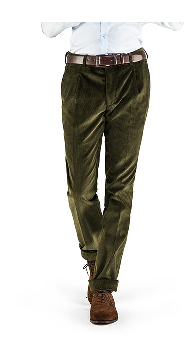Heavyweight Corduroy Trousers Olive Green – BENEVENTO